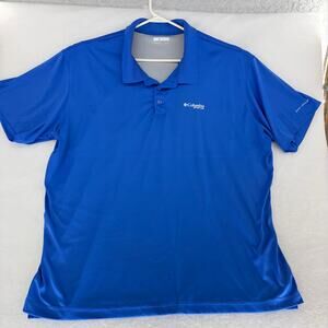Columbia PFG Men's Skiff Cast Blue Short Sleeve Polo Shirt XXL